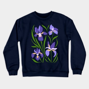 Purple Iris Flowers Crewneck Sweatshirt